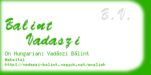 balint vadaszi business card
