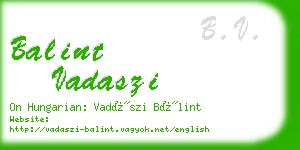 balint vadaszi business card